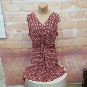 Croft & Barrow Size M Orange Navy Geometric Mini Dress